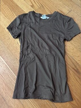 H&M Brown Fitted T Shirt